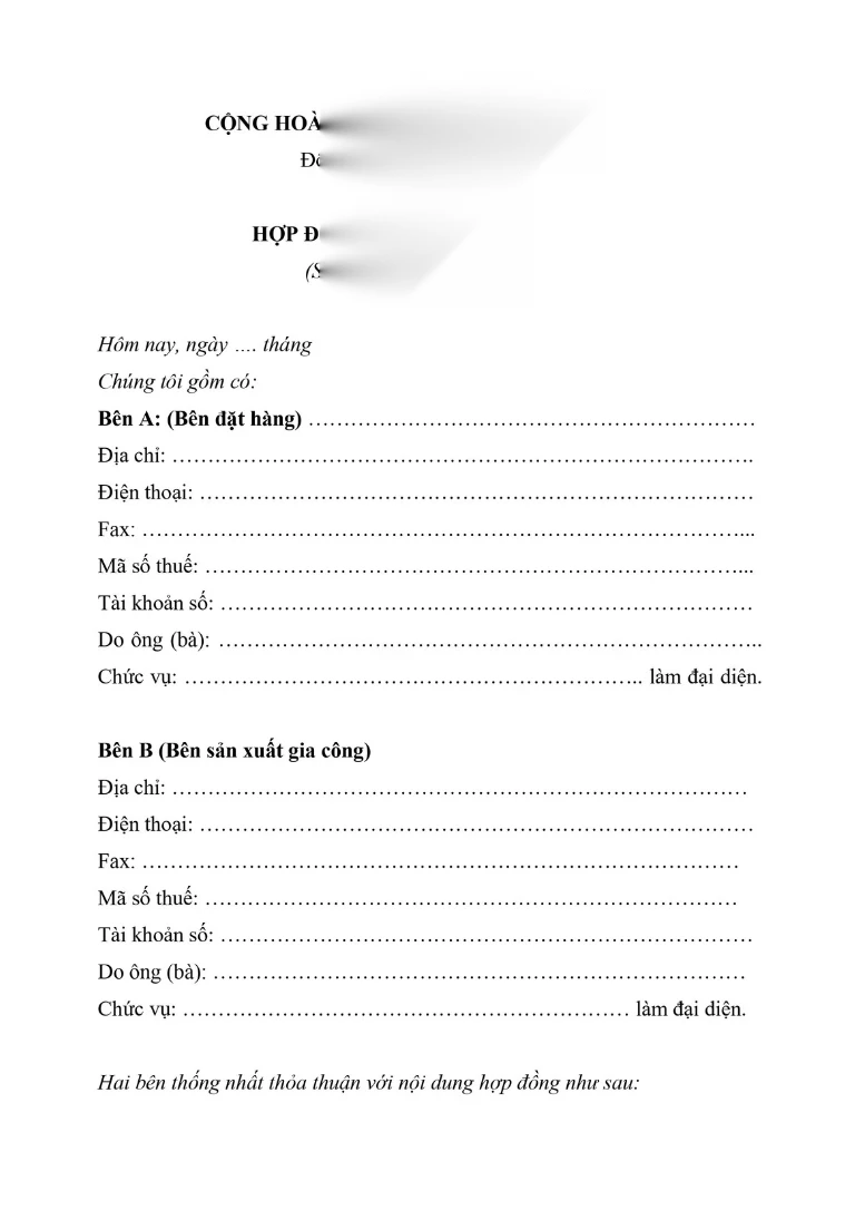 Những điều cần biết về hợp đồng gia công