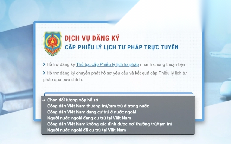 Hướng dẫn đăng ký lý lịch tư pháp online 16 huong dan dang ky ly lich tu phap online image 01