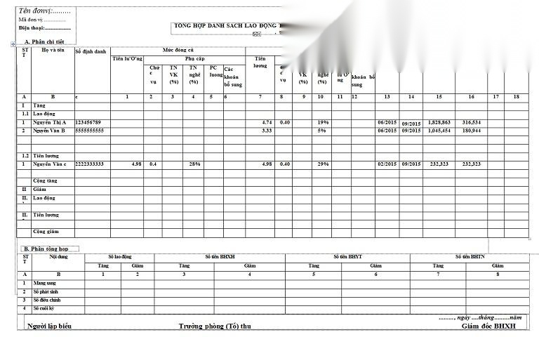 Mẫu số D02a-TS: Danh sách lao động tham gia BHXH, BHYT