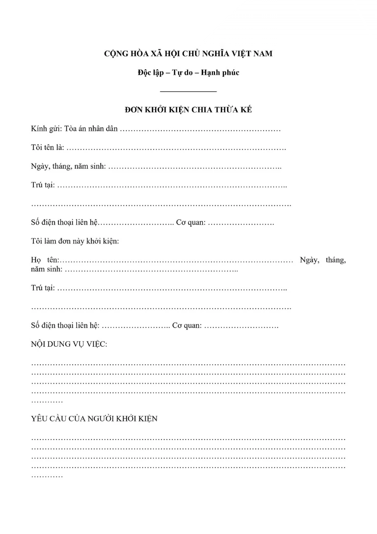 mau don khoi kien chia thua ke image 01