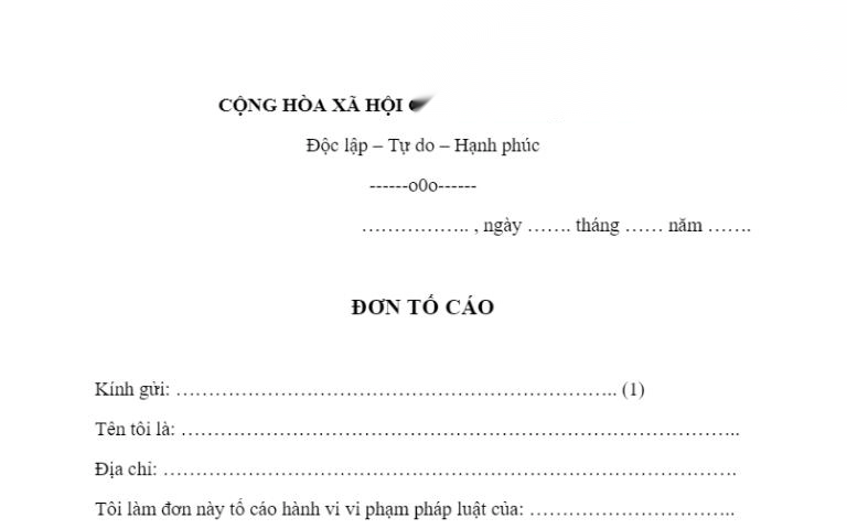 Mẫu đơn tố cáo chuẩn nhất và cách viết