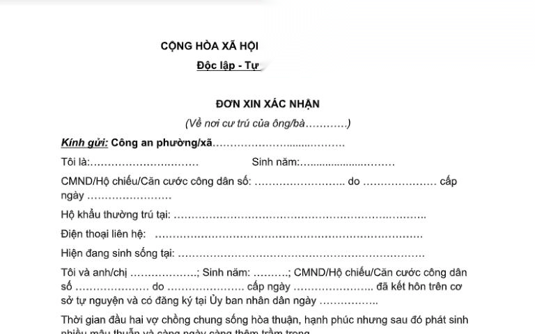 mau don xac nhan noi cu tru khi ly hon image 01