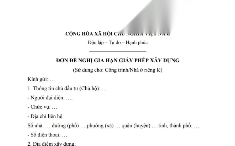 mau don xin gia han giay phep xay dung image 01