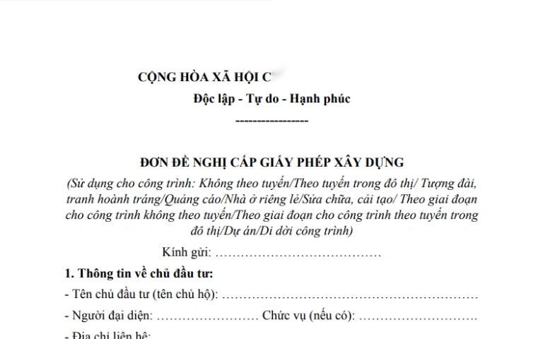 mau don xin phep xay dung nha o nong thon image 01