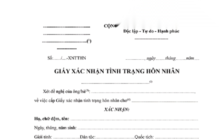 Mẫu giấy giới thiệu đăng ký kết hôn