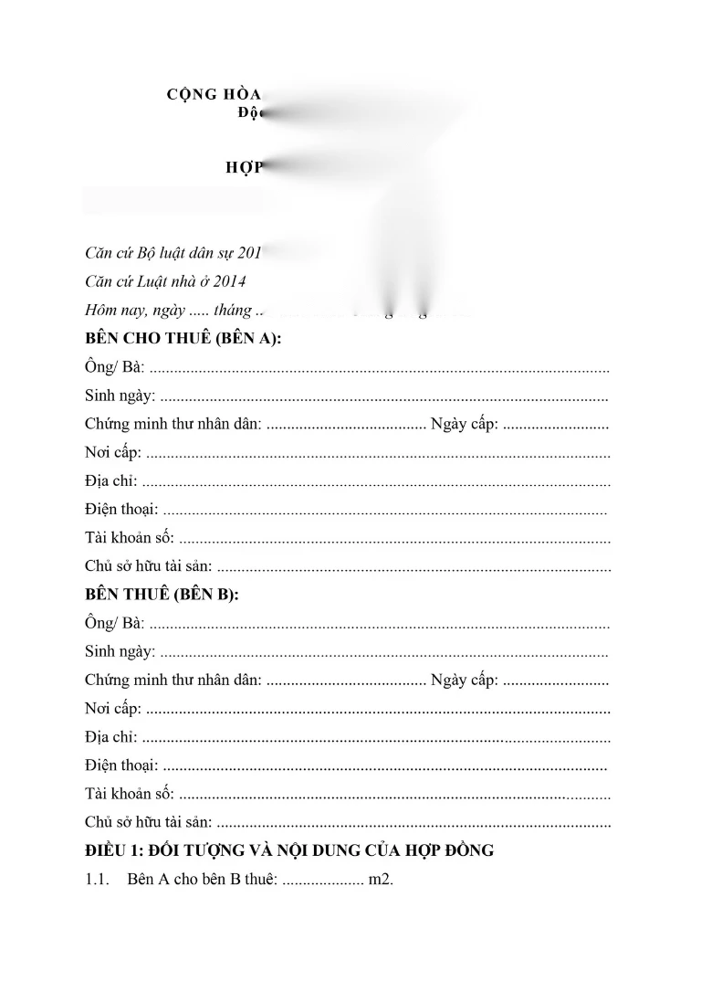 Những điều cần phải biết về mẫu hợp đồng thuê nhà trọ