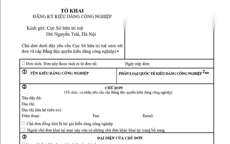 mau to khai dang ky kieu dang cong nghiep image 01