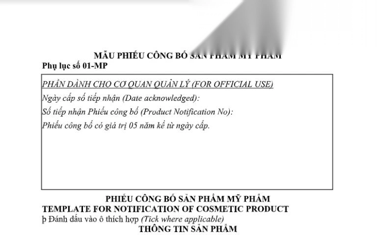 phieu cong bo san pham my pham la gi image 01