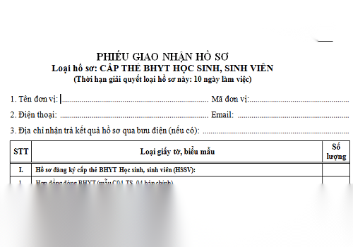 phieu giao nhan ho so cap the bhyt hoc sinh sinh vien image 01