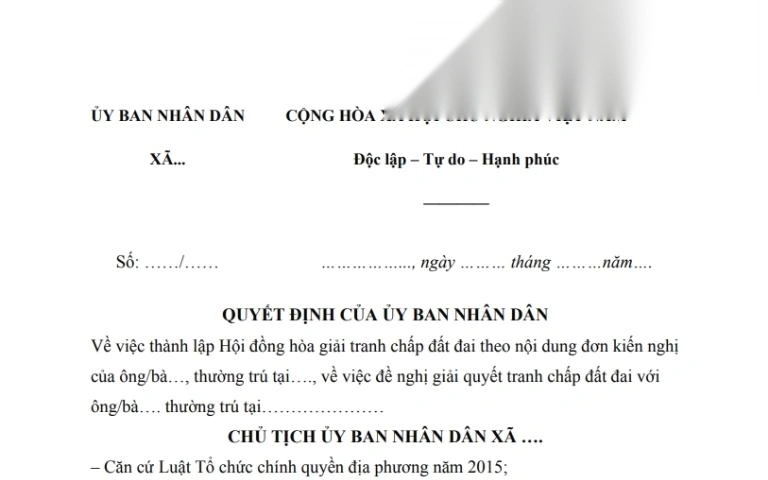 quyet dinh thanh lap hoi dong hoa giai tranh chap dat dai cap xa image 01