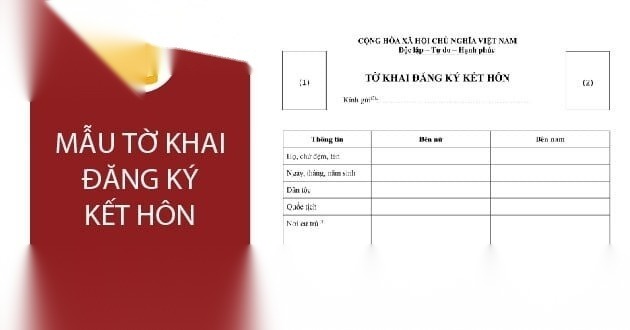 Mẫu tờ khai đăng ký kết hôn