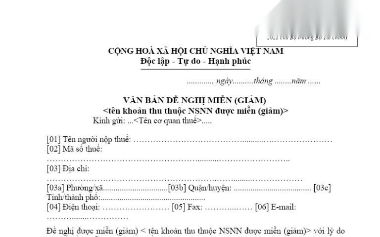 van ban de nghi mien giam thue image 01